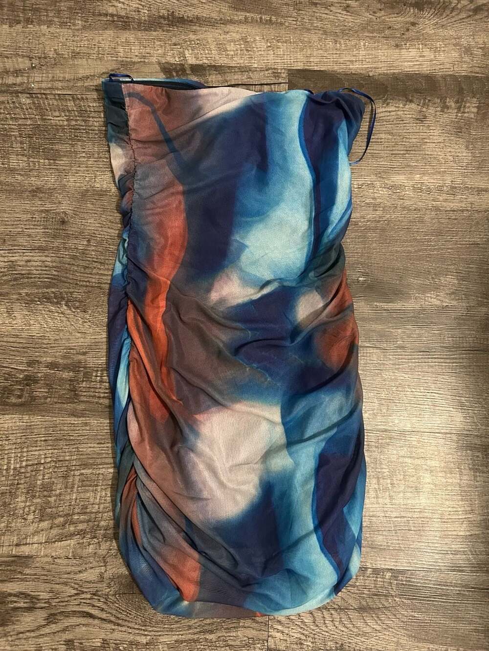 Princess Polly Micah Abstract Mesh Ruched Strapless Mini Dress Size US 6 - Picture 4 of 4